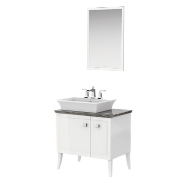 Classic Chic FSD 800m | Door | Drawer Vanity (Picket White Vessel)&Mirror