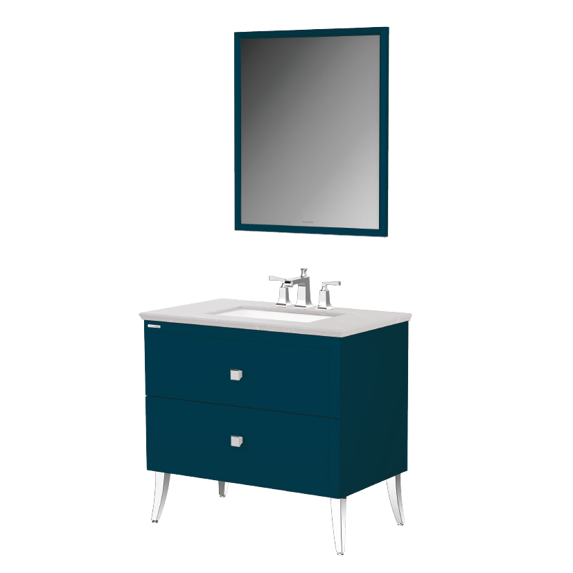 Classic Chic FSD 900m I Door 2 Drawer Vanity (Midnight Blue UCT)&Mirror Cabinet