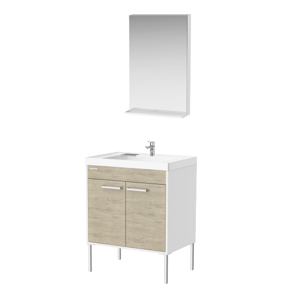 Contempo Series 700mm Floor Standing Bathroom Vanity & Mirror Cabinet