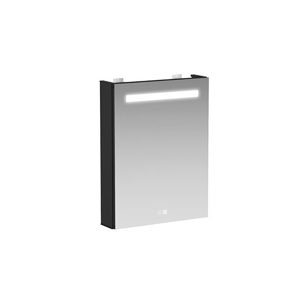 Moddino 490mm metal electronic mirror cabinet (Matt Black)