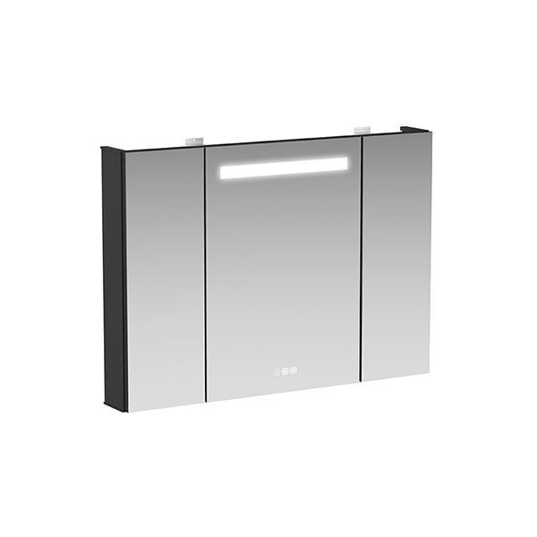 Moddino 900mm metal electronic mirror cabinet (Matt Black)