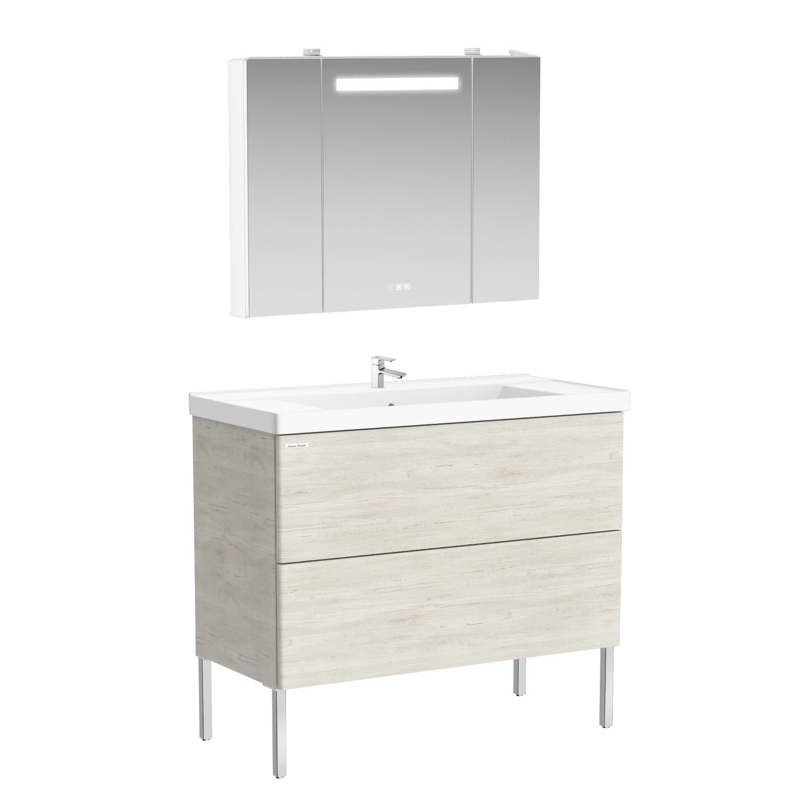 Modern Luxe FSD 1000mm 2 drawer vanity (Graystone Wood,one hole)