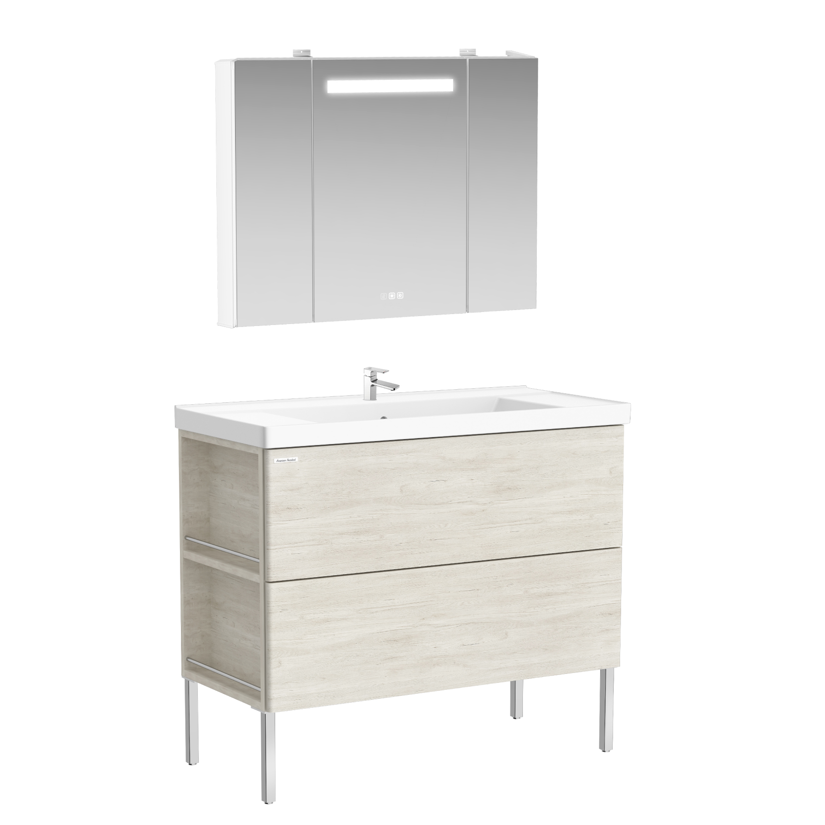 Modern Luxe FSD 1000mm 2 drawer vanity (Graystone Wood L side storage,one hole)