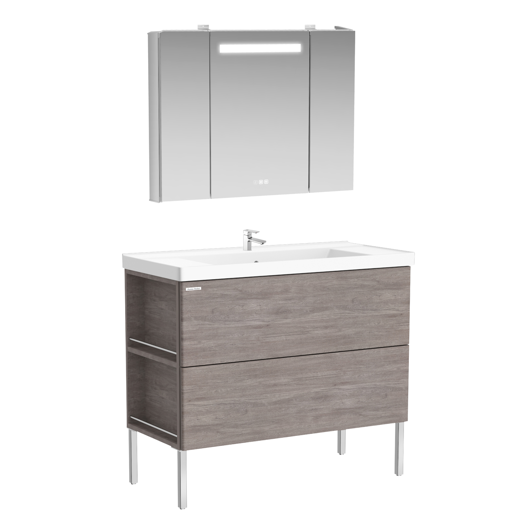 Modern Luxe FSD 1000mm 2 drawer vanity (Cedar Wood L side storage,one hole)