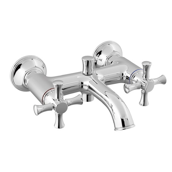 Heritage DC Exposed B&S Mixer – Cross handle (Chrome)