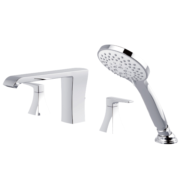 Nobile Deck mounted 4H B&S Faucet (w/Hand Shower)