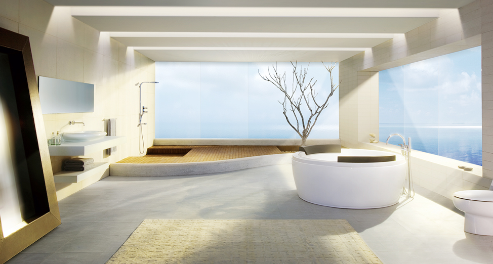 美标 理想中旅游胜地的浴室 海景